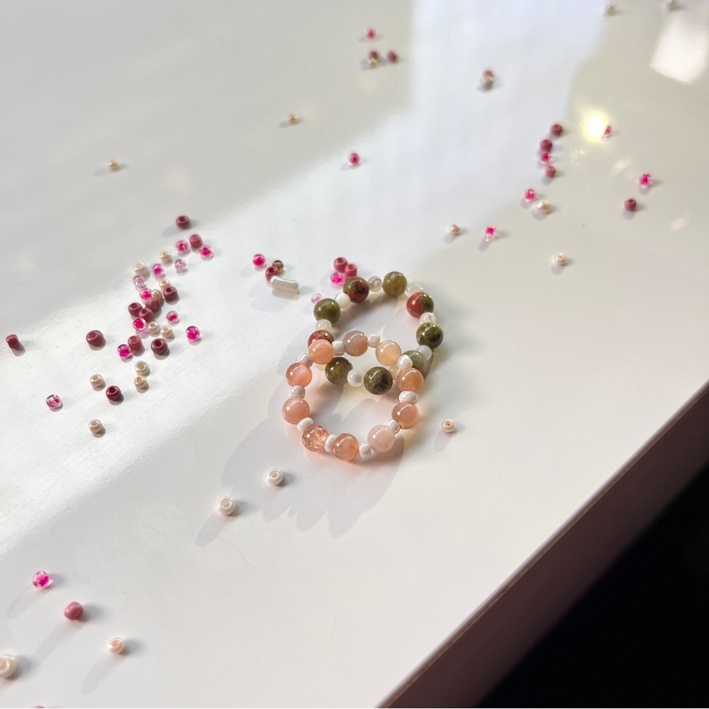 Set of 2 Bead Rings ft Earthy Tones